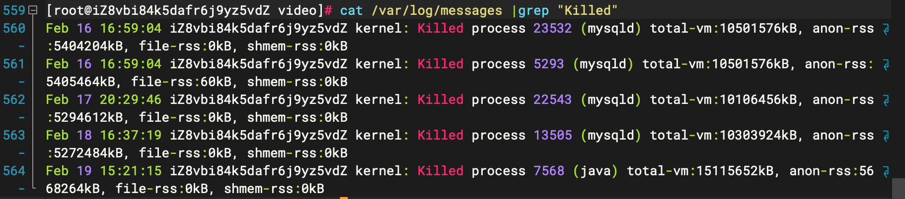 linux-killed-message-filter